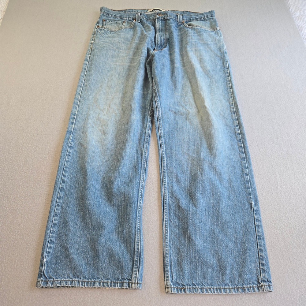 Levis 569 Loose Straight Jeans Mens 38x32 Light Blue Wash Baggy Denim